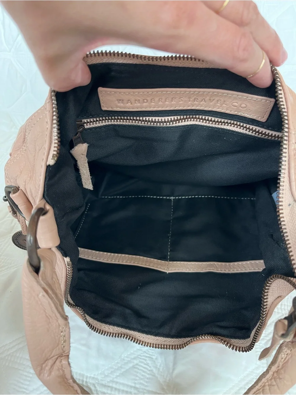 🩰 Santorini Bag/wallet/zip pouch in Blush/Ballet Pink by Wanderers Travel Co